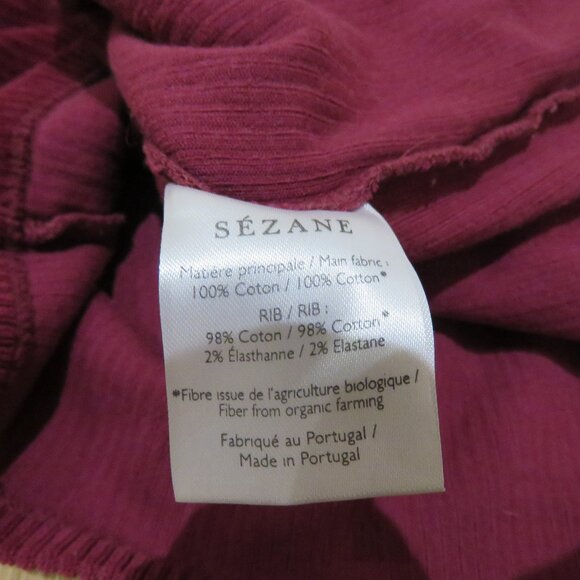 SEZANE Josie Sweatshirt Top Plum Corduroy Size Small Boho Romantic Cottage Trad - Picture 15 of 15